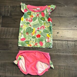 Ruffle Butts Tropical Two Piece Bathing Suit 6-12m